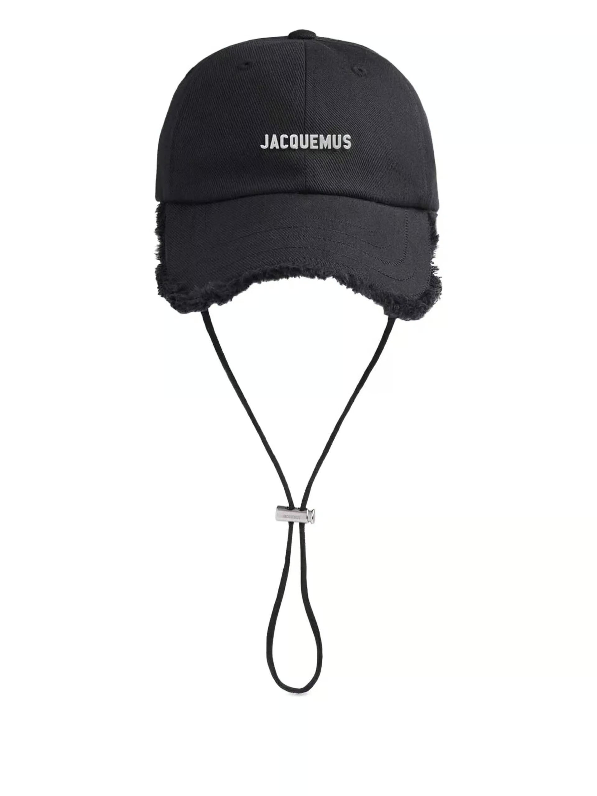 Boné Preto de Estilo Premium com Aba Desfiada e Cordão Ajustável
