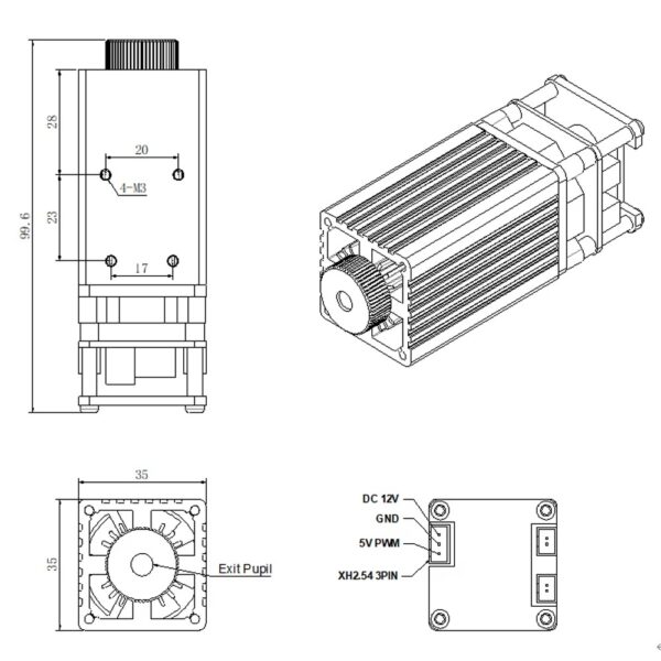 F126X3194_paste_1780597890797_1 Módulo Laser Laser Tree 10W 450nm para Gravação e Corte DIY LT-40W-AA - Azul