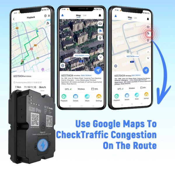Localizador GPS 4G 7500mAh IP67 160 Dias Standby para Carros e Camiões - Preto