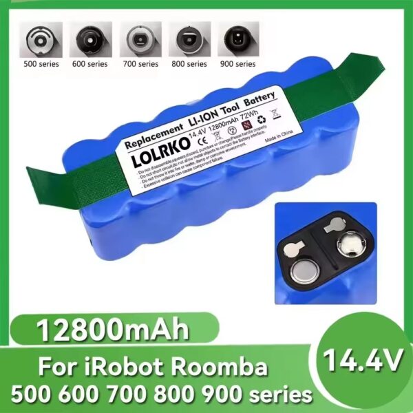 Bateria para Aspirador iRobot Roomba ALalito Séries 500 600 700 800 12800mAh 14.4V