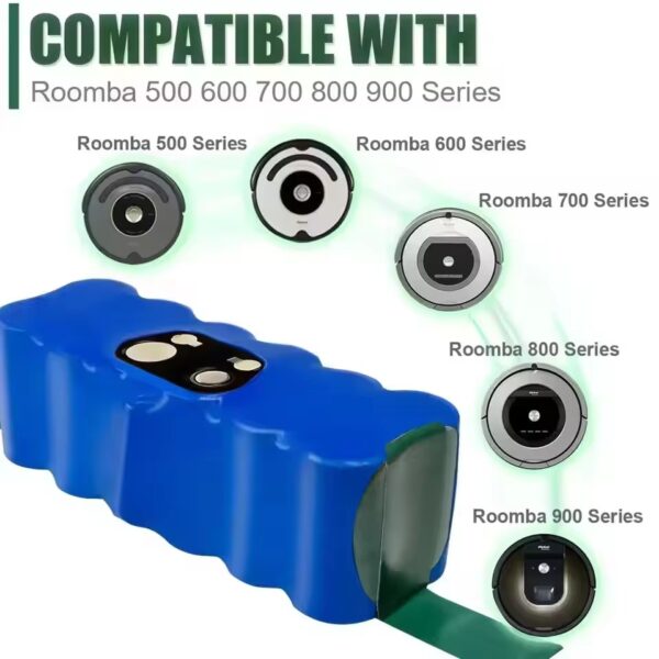 Bateria para Aspirador iRobot Roomba ALalito Séries 500 600 700 800 12800mAh 14.4V