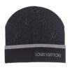 Gorro Premium Preto e Cinza com Padrão Monograma Estilo Maison Francesa