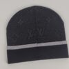 Gorro Premium Preto e Cinza com Padrão Monograma Estilo Maison Francesa