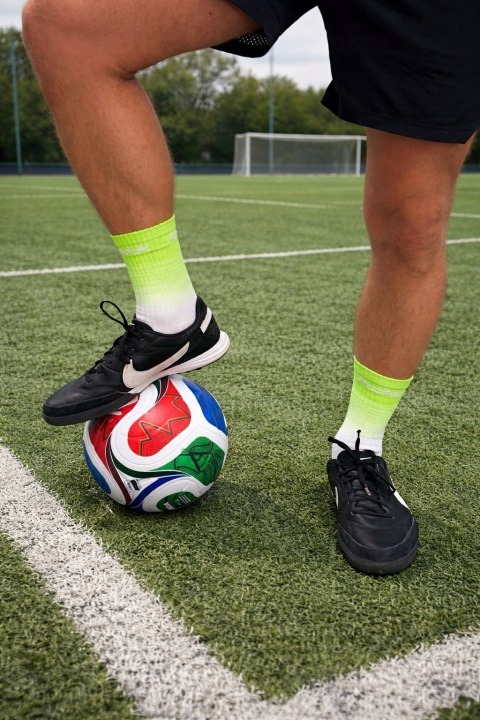 F126X3214_1780582314656_0 (38-41) 9 Pares Meias de Futebol Antiderrapantes Prokick Grip Sola de Silicone - Branco / Verde