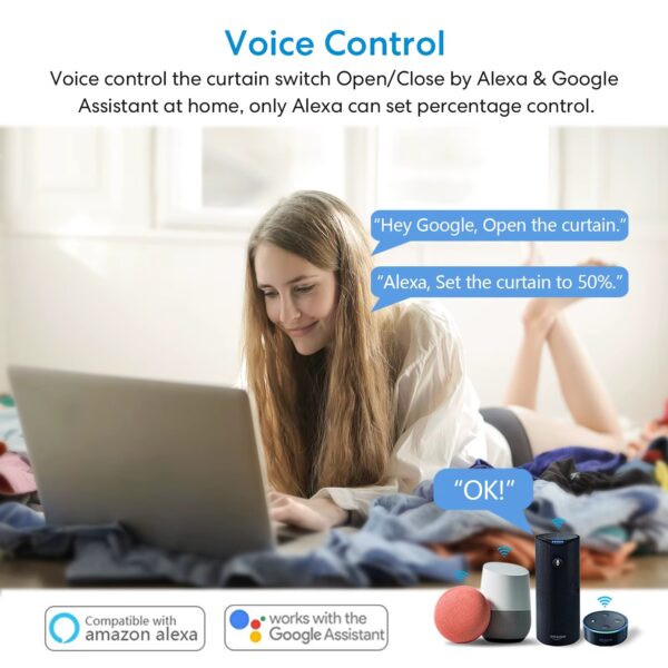 (x2) Módulo de Estores Zigbee QCSMART Tuya Smart com Controlo de Percentagem