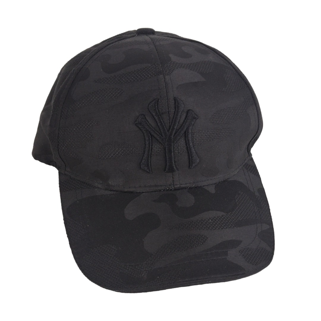 Boné Preto Camuflado Estilo Nova Iorque com Bordado Tonal