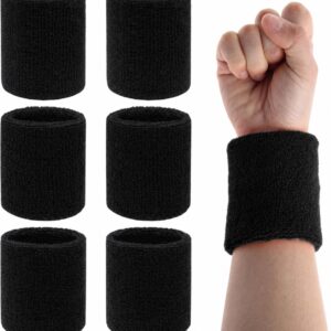 Conjunto 6 Munhequeiras Desportivas Absorventes para Treino e Fitness