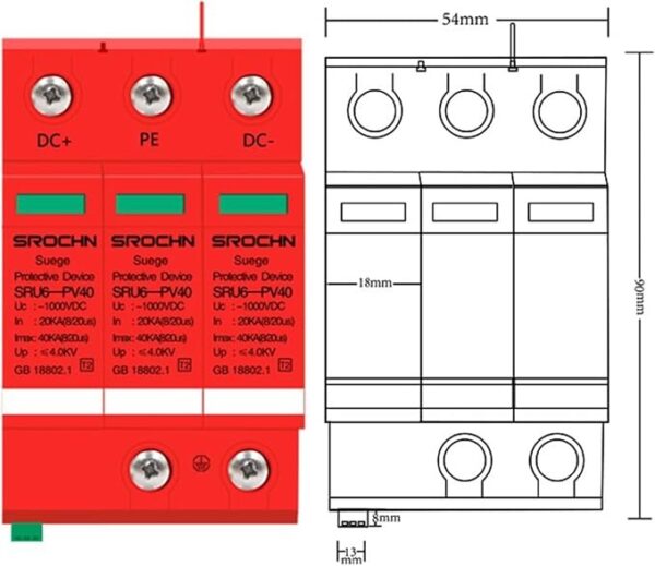 F126X3289_paste_1781807310014_2 Descarregador de Sobretensões 2P 1000V 40KA Sistemas Fotovoltaicos ULVOWZSTZ