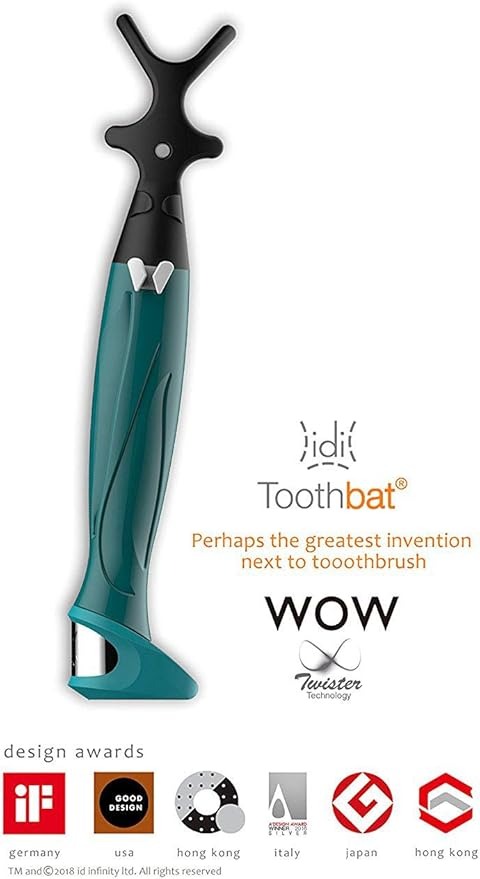 F126X3291_paste_1781807451583_1 Suporte para Fio Dental Wow Toothbat Limpeza Interdental Sistema 4 Pontas - Verde Escuro