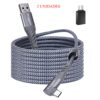 F126X3295_paste_1781807606910_0 (x2) Cabo Oculus Link Froggen Quest 2 e 1 USB 3.2 5Gbps em Nylon (3 Metros) - Cinzento