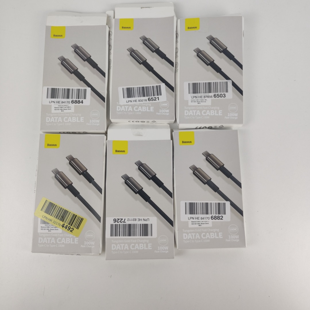 Pack 6 Cabos USB C - USB-C 100W 1 metro