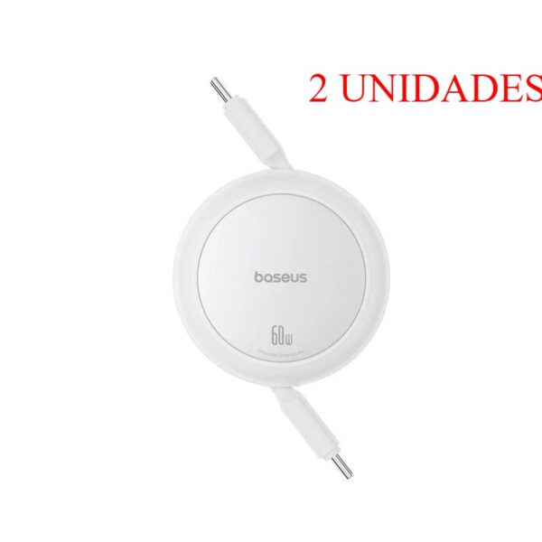 F126X3302_1781808049749_0 (1m) Cabo Retrátil Baseus Free2Pull Mini USB-C 60W Fast Charge - Branco