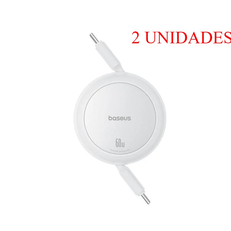 (1m) Cabo Retrátil Baseus Free2Pull Mini USB-C 60W Fast Charge - Branco