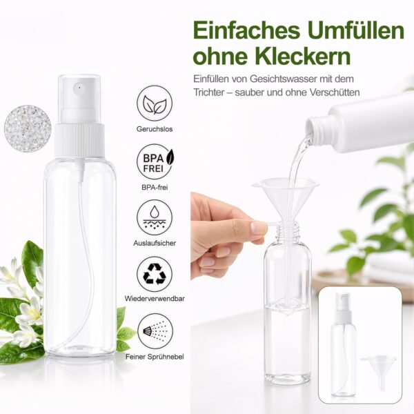 (100 ml) Frasco Pulverizador DreiWasser DW-01 Atomizador Reutilizável de Viagem - Transparente