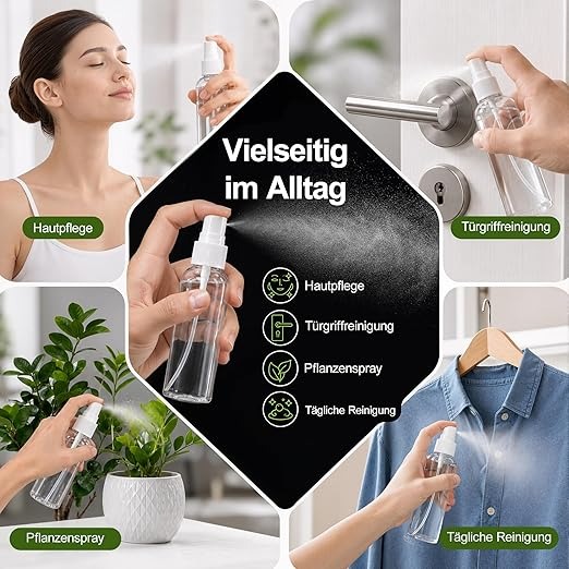(100 ml) Frasco Pulverizador DreiWasser DW-01 Atomizador Reutilizável de Viagem - Transparente