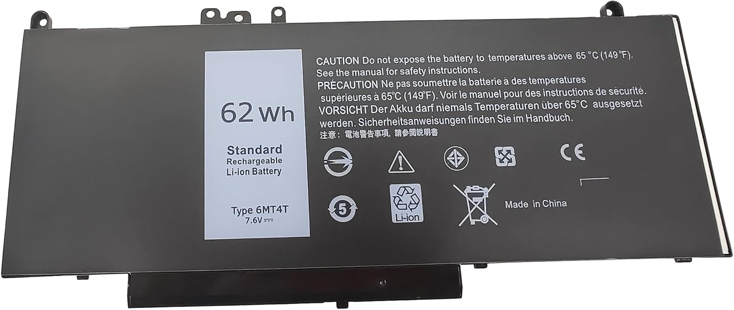 Bateria para Portátil 62Wh 7.6V Compatível com Dell Latitude E5470 E5570 YASI MFG