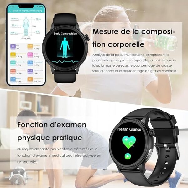 (1.39") Smartwatch YYKY ECG Chamadas Bluetooth 100+ Modos Desportivos - Preto
