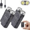 (Pack de 2) Lanterna de Bolso KunHe K2 1000 Lúmens Magnética Recarregável USB-C - Preto