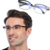 (+2.00) Óculos de Leitura DOOViC Meia Armação Metal Luz Azul - Cinzento
