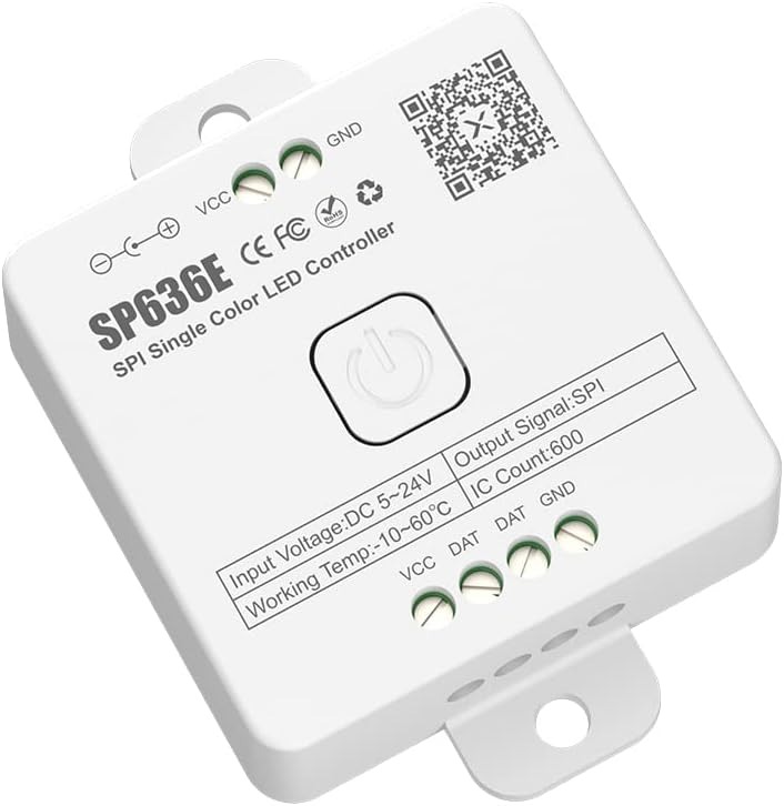 Controlador LED BTF-LIGHTING SP636E Bluetooth SPI DC 5V-24V Modo Música - Azul