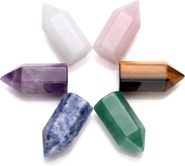 (18 Packs) Cristais Naturais 6 Uni. Torres Hexagonais para Reiki e Meditação - MULTICOR