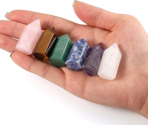 (18 Packs) Cristais Naturais 6 Uni. Torres Hexagonais para Reiki e Meditação - MULTICOR
