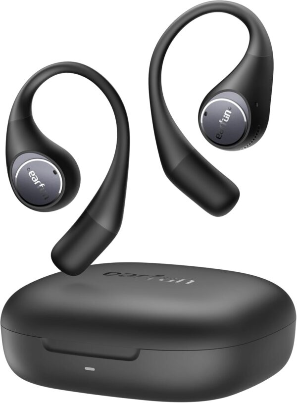 Auriculares Open-Ear EarFun OpenJump Hi-Res LDAC IPX7 42H de Autonomia - Preto