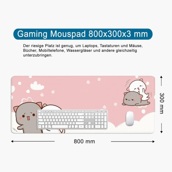 F126X3351_1781808959464_2 (XL) Mousepad Gamer Gato Rosa Grande 800x300mm - Rosa