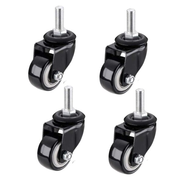 F126X3354_1781610238862_0 4 Rodas para Móveis 40mm M8 Rolamento Duplo - Preto