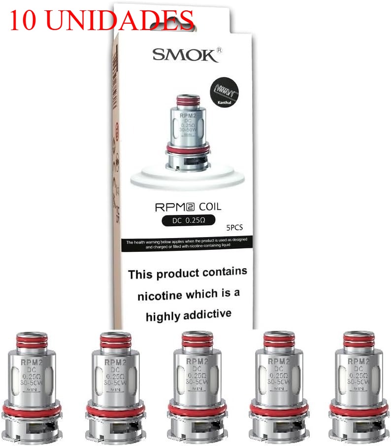 (x10) Resistências 0.25 Ohm Dual Coil DTL SMOK RPM 2 DC