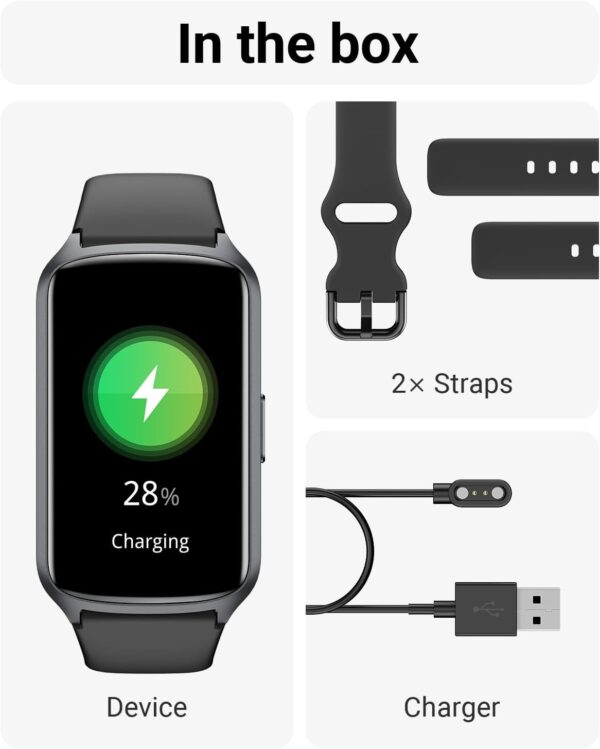 Pulseira de Atividade Amzhero Saúde e Desporto 5ATM Ecrã 1.47" D26 Runfit