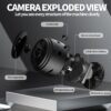 Câmara de Vigilância Mini Full HD 1080p WiFi Deteção de Movimento - Preto