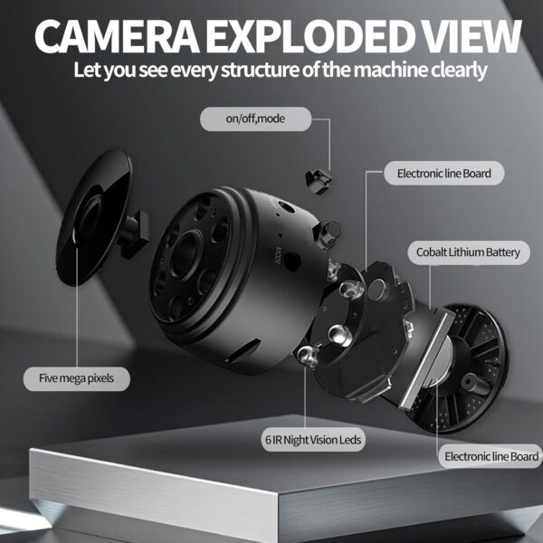 Câmara de Vigilância Mini Full HD 1080p WiFi Deteção de Movimento - Preto