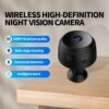 Câmara de Vigilância Mini Full HD 1080p WiFi Deteção de Movimento - Preto