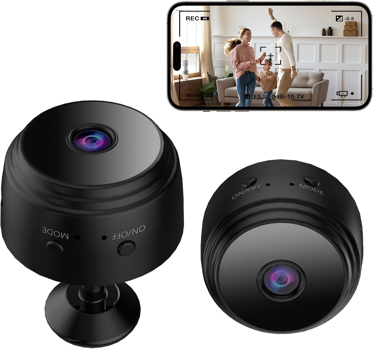 Câmara de Vigilância Mini Full HD 1080p WiFi Deteção de Movimento - Preto