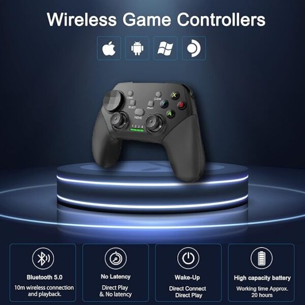 F126X3384_paste_1781809778843_0 Comando de Gaming para Smartphone Bluetooth - Preto
