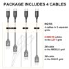 (3m) 4 Cabos USB-C Carregamento Rápido 3.1A Nylon Pack de 4 NIBIKI