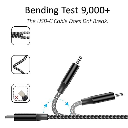 (3m) 4 Cabos USB-C Carregamento Rápido 3.1A Nylon Pack de 4 NIBIKI