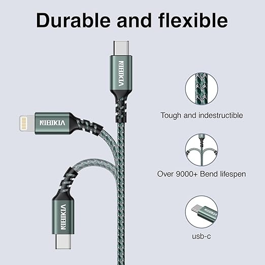 F126X3388_paste_1781809917267_1 (2M) Cabo Lightning NIBIKIA USB-C MFi Carregamento Rápido Pack 2
