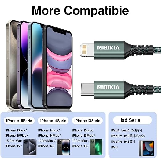 F126X3388_paste_1781809917267_6 (2M) Cabo Lightning NIBIKIA USB-C MFi Carregamento Rápido Pack 2
