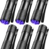 Pack 6 Lanternas UV LEAGY 9 LED Deteção de Manchas e Notas Falsas - Preto