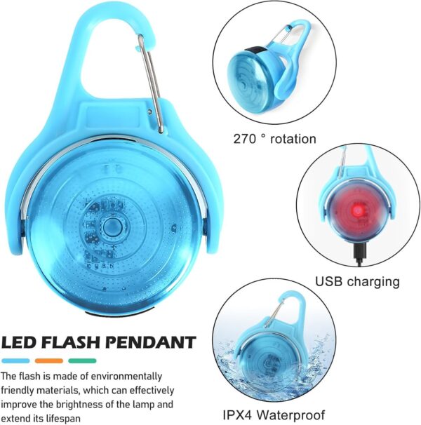 (Pack de 3) Luz de Segurança LED BORDEAG 4 Modos Recarregável USB IPX8 - Multicolor