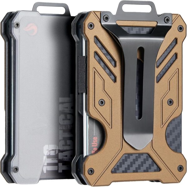 Carteira Minimalista 1TG Tactical 1T Proteção RFID e Clip para Dinheiro - Castanho