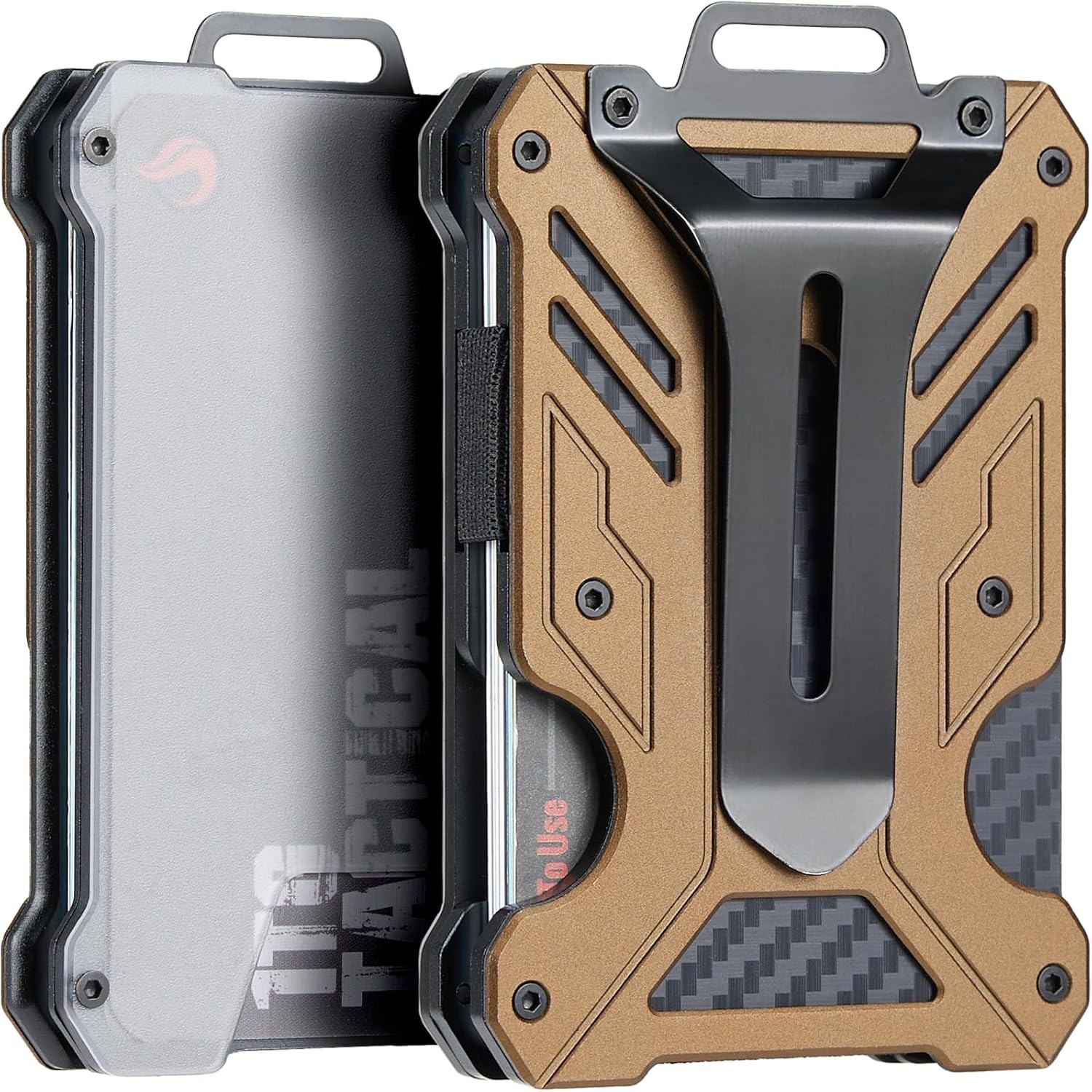 Carteira Minimalista 1TG Tactical 1T Proteção RFID e Clip para Dinheiro - Castanho
