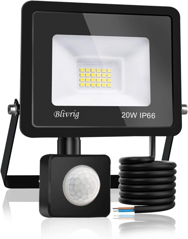 Projetor LED Blivrig XPGGY-20W com Sensor de Movimento IP66 2000LM - Branco Frio