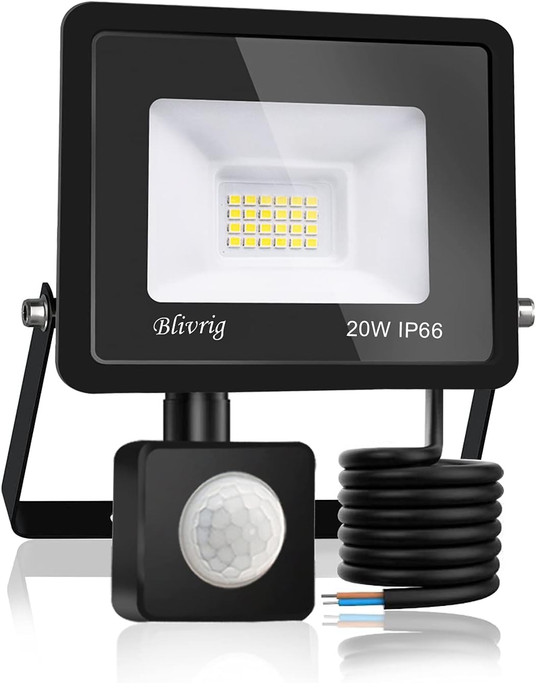 Projetor LED Blivrig XPGGY-20W com Sensor de Movimento IP66 2000LM - Branco Frio