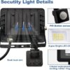 Projetor LED Blivrig XPGGY-20W com Sensor de Movimento IP66 2000LM - Branco Frio