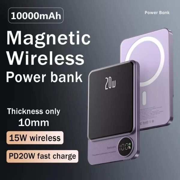 Power Bank Carregamento sem Fios 20W 5000mAh Magsafe Visor Digital