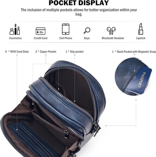 Mala de Telemóvel MUIIKOLA Muiikola Handy com Proteção RFID e 3 Fechos - Azul Escuro