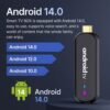 Android TV Stick H96 Max 2+16Gb 4K Android 14.0 Wi-Fi - Preto